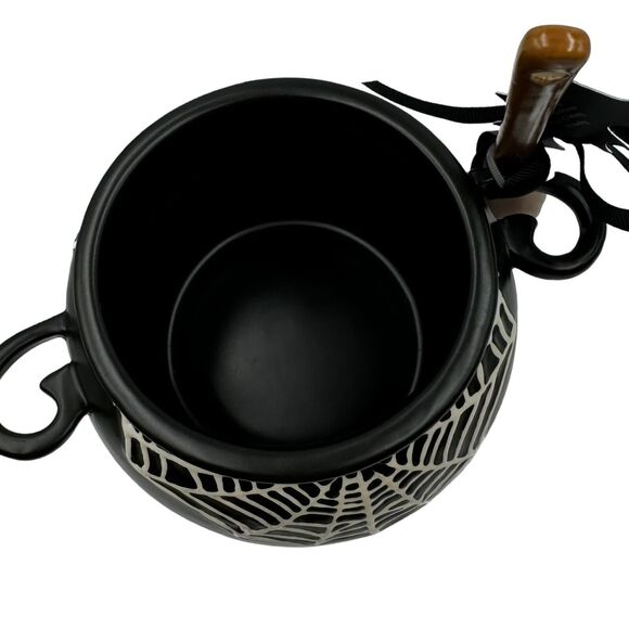 Rae Dunn Black Cauldron Hocus Pocus Spider Web Canister Spoon Set Bowl New 2024 - Picture 7 of 9